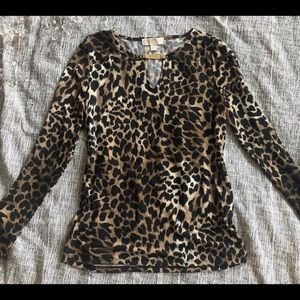 “Michael Kors” Long Sleeved Leopard Print Top